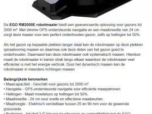 EGO RM2000E Automower